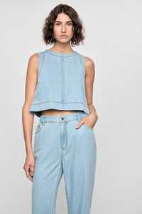 STAPLE THE LABEL - AMELIA CHAMBRAY TOP - LIGHT BLUE