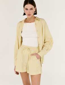 STAPLE THE LABEL - Zeno Relaxed Shorts - Yellow White Stripe
