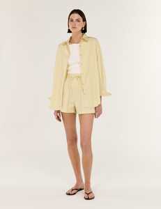 STAPLE THE LABEL - Zeno Long Sleeve Shirt - Yellow White Stripe