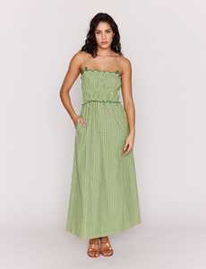 MINK PINK - Capri Midi Dress - Green Stripe
