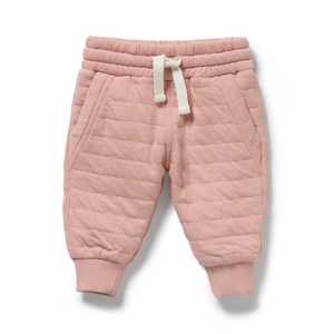 Kids Baby Wear Brands: Wilson & Frenchy - Organic Quilted Sweat Pant - Rose Pink