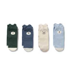 Kids Baby Wear Brands: Wilson & Frenchy - Organic 4 Pack Baby Socks - Moss, Buttermilk, Storm Blue, Twilight
