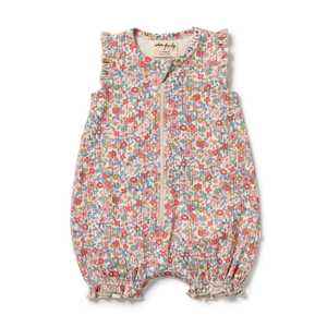Match Your Mini: Wilson & Frenchy - Organic Ruffle Zipsuit - Summer Bloom