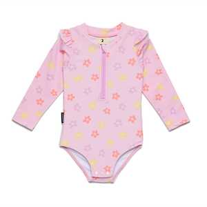 Crywolf: Crywolf | BABY LONGSLEEVE SWIMSUIT - Hibiscus Bloom