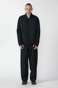 WAXED COACH JACKET - BLACK