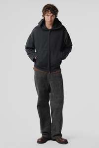 Bomber Zip Hood - Black