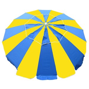 Beach Umbrellas: Carnivale 240cm Beach Umbrella - Blue & Yellow