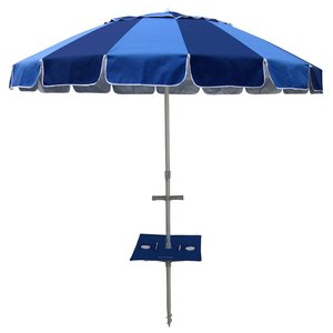 Carnivale Beach Umbrella + Sunraker Table Combo - Royal/Navy