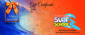 Products: 3 Days Surfing Course Gift Voucher - Waihi Beach Surf School