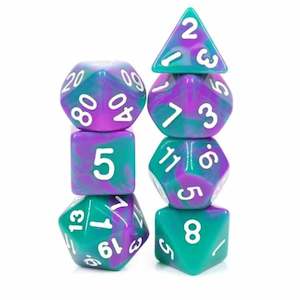 Resin Dice: The Joker - 7 Piece Polyhedral Dice Set + Dice Bag