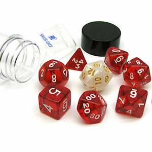 Sirius Dice Translucent Red 8 Piece Polyhedral Dice Set