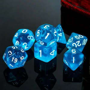 Acrylic Dice: Cantrip - 7 Piece Polyhedral Dice Set + Dice Bag