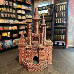 3D Printed Dice Tower - Paladin Castle (Pink/Teal)