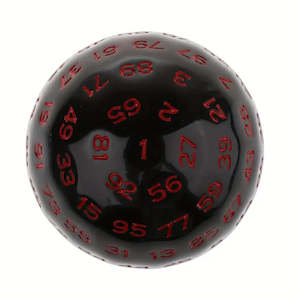 Individual Dice: D100 (One Hundred Sided Dice) - Black/Red