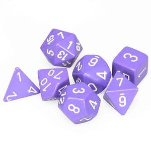 Chessex Opaque Purple/White 7 Piece Polyhedral Dice Set (CHX 25407)