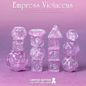 Limited Edition Dice Unique Rare Dice Sets Bea Dnd: Limited Edition Empress Violaceus 14pc Dice Set by Kraken Dice