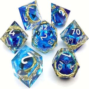 The Rings of Power - Handcrafted Sharp Edge Dice Set & Dice Case