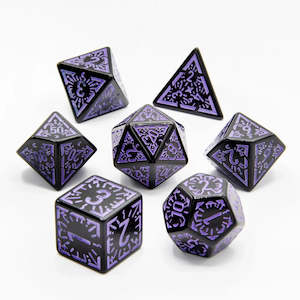 Acrylic Dice: Twilight Curse - 7 Piece Polyhedral Dice Set + Dice Bag