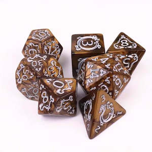 Acrylic Dice: Nessie - 7 Piece Polyhedral Dice Set + Dice Bag