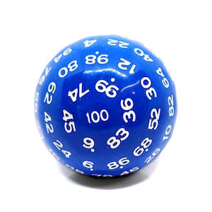 D100 (One Hundred Sided Dice) - Blue/White