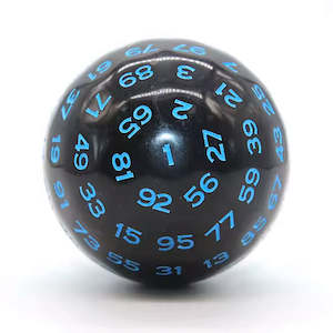 D100 (One Hundred Sided Dice) - Black/Blue