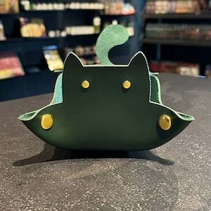 Dice Accessories Dice Bags Cases Trays And Towers: Cat Dice Tray - Forest Green