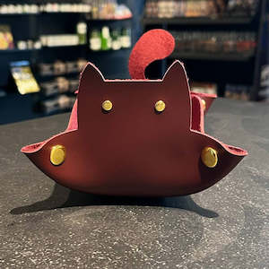 Cat Dice Tray - Burgundy