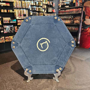 Bea Games Hexagon Dice Tray - Dark Blue with White