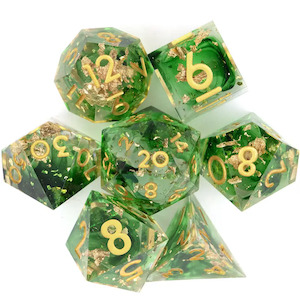Handcrafted Dice: Sylvan Secrets - Handcrafted Sharp Edge Dice Set & Dice Case