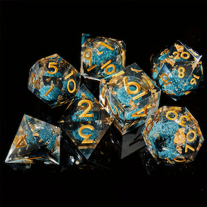 Midnight Magic - Liquid Core Sharp Edge Dice Set