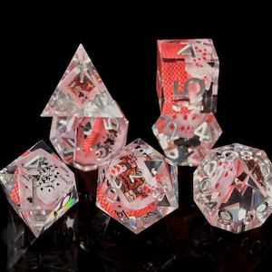 Handcrafted Dice: Rogue's Gambit - Handcrafted Sharp Edge Dice Set & Dice Case