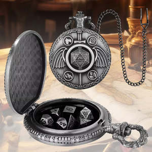 Dice: Beast of Avalon - 7 Piece Mini Metal Polyhedral Dice Set & Pocket Watch Style Case