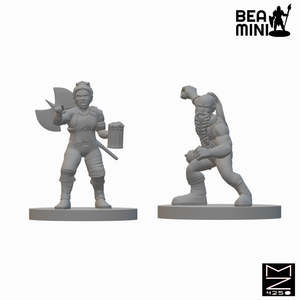 Beamini Rpg Miniatures: Dwarf Tavern Brawlers | BeaMini Unpainted RPG Miniatures
