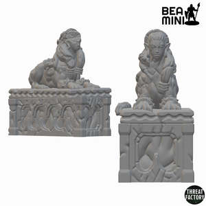 Beamini Rpg Miniatures: Sphinx Statues | BeaMini Unpainted RPG Miniatures