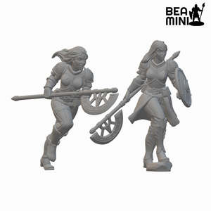 Beamini Rpg Miniatures: Human Female Fighters | BeaMini Unpainted RPG Miniatures