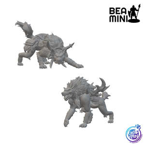 Beamini Rpg Miniatures: Dire Hyenas | BeaMini Unpainted RPG Miniatures