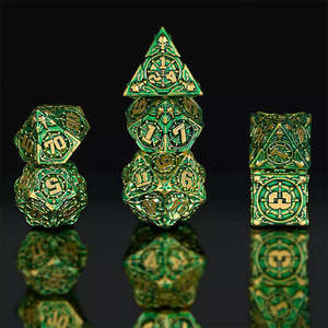 Metal Dice: Eldritch Generator - 7 Piece Metal Polyhedral Dice Set & Dice Case