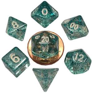 Ethereal Light Blue Mini Polyhedral Dice Set