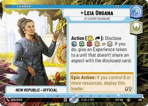Star Wars Unlimited Singles: Leia Organa - Of A Secret Bloodline (Hyperspace) (268) (268) [Secrets of Power]