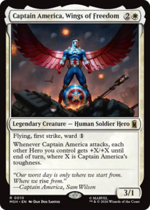Magic The Gathering 1 Rares: Captain America, Wings of Freedom [Marvel Super Heroes]