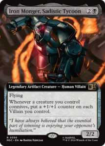 Magic The Gathering 1 Rares: Iron Monger, Sadistic Tycoon (Extended Art) [Marvel Super Heroes Commander]