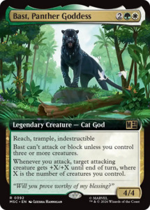 Magic The Gathering 1 Rares: Bast, Panther Goddess (Extended Art) [Marvel Super Heroes Commander]