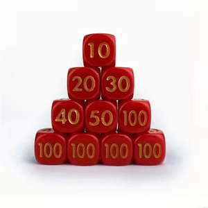 TCG Damage Counter Dice - Red/Gold (set of 10)
