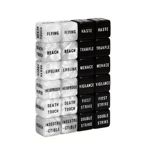 MtG Keyword Counter Dice (pack of 10) - Black & Pearl