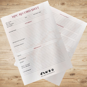 Dungeons And Dragons: NPC Record Sheet (Fillable & Printable PDF)