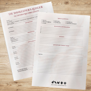 The Innkeeper's Ledger: A Tavern Record Sheet (Fillable & Printable PDF)