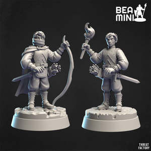 Beamini Rpg Miniatures: Human Rangers | BeaMini Unpainted RPG Miniatures
