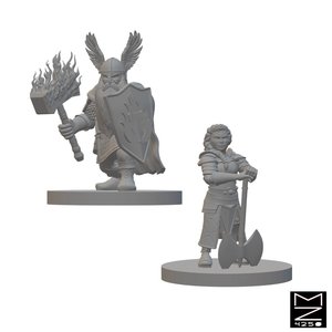 Beamini Rpg Miniatures: Dwarf Paladins | BeaMini Unpainted RPG Miniatures