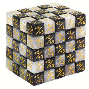 TCG Counter Dice (pack of 20) - Black & Pearl