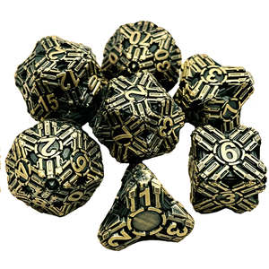 Dice: Violent Vertices - 7 Piece Hollow Metal Polyhedral Dice Set & Dice Case